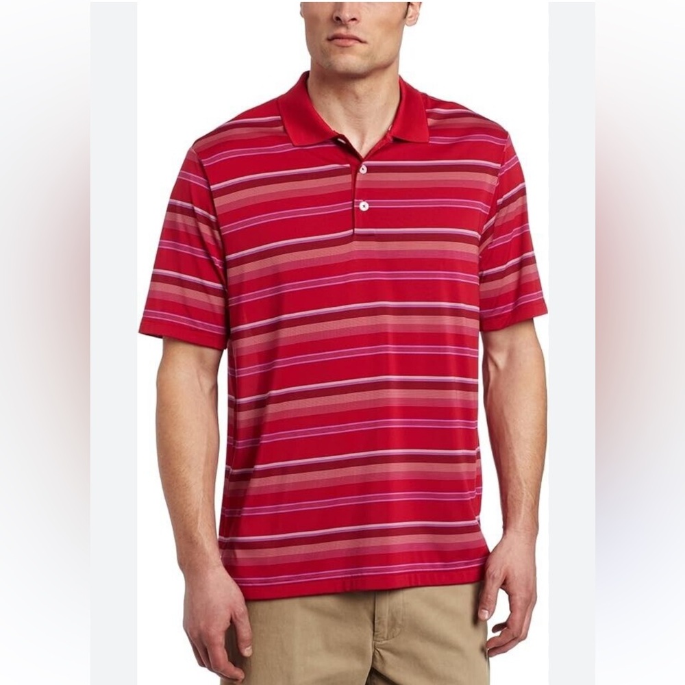 Adidas Clima Kool Golf Striped Polo. Size M (790AM)